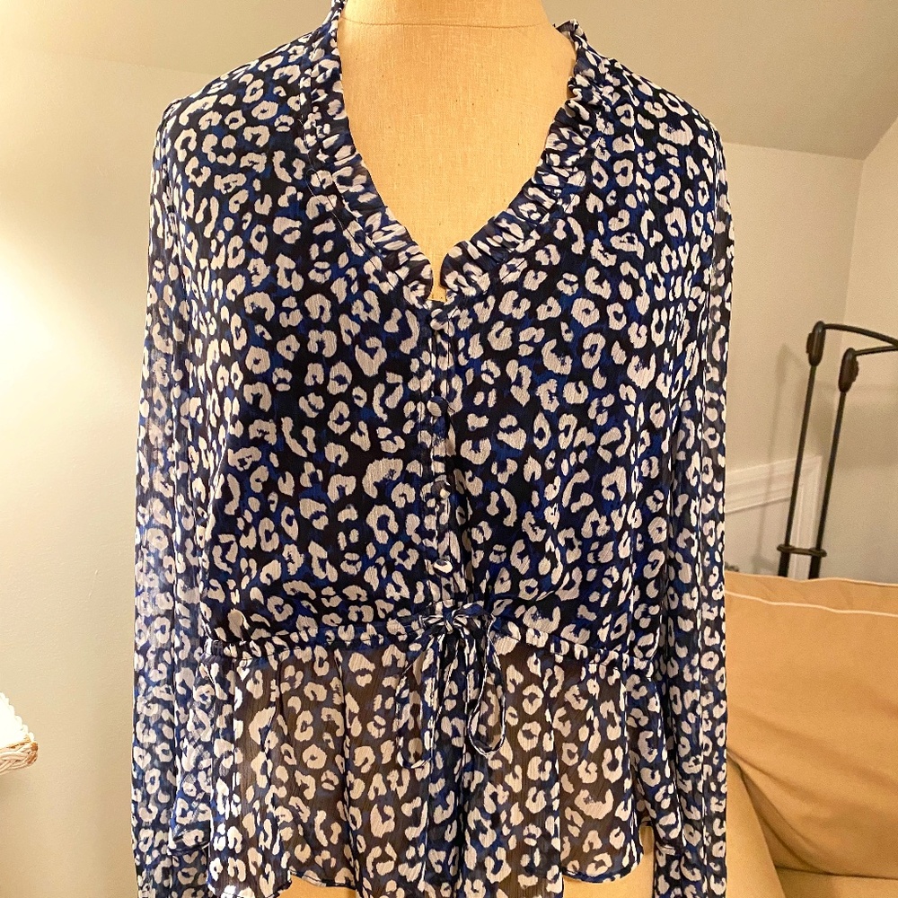 VICI Navy Leopard Blouse (S)